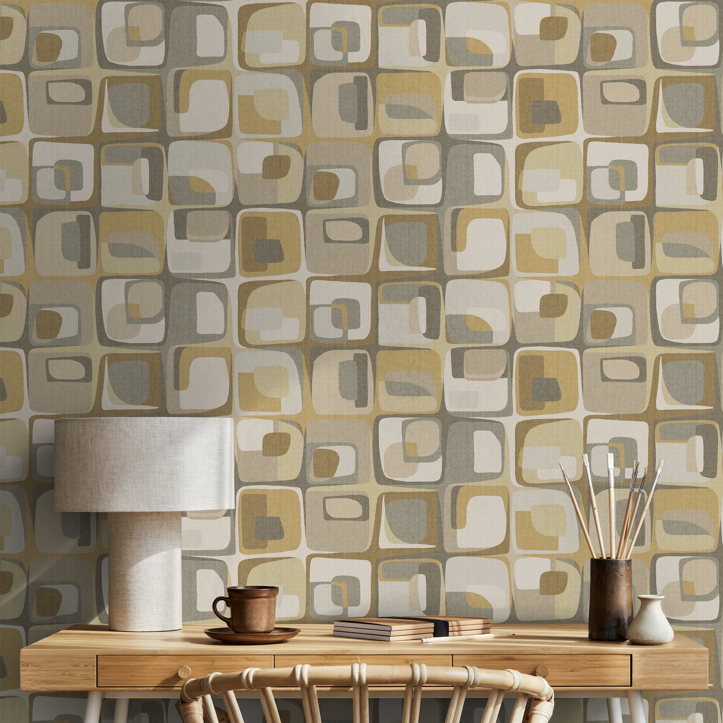 On The Box Old Gold Wallpaper