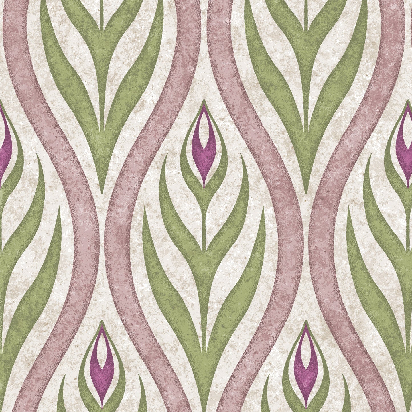 Ottoman Pink & Green Wallpaper