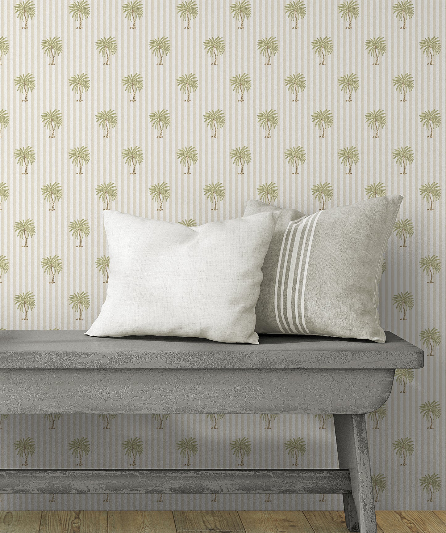 Palm Stripe Sandy Toes Wallpaper