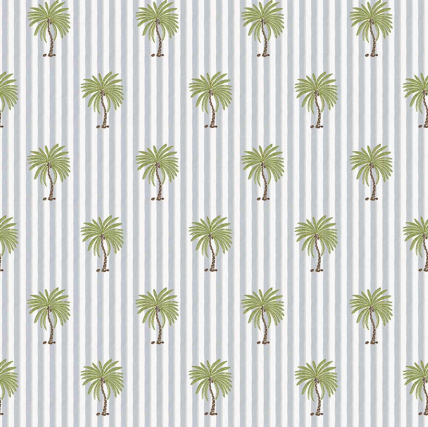 Palm Stripe Blue Grey Wallpaper