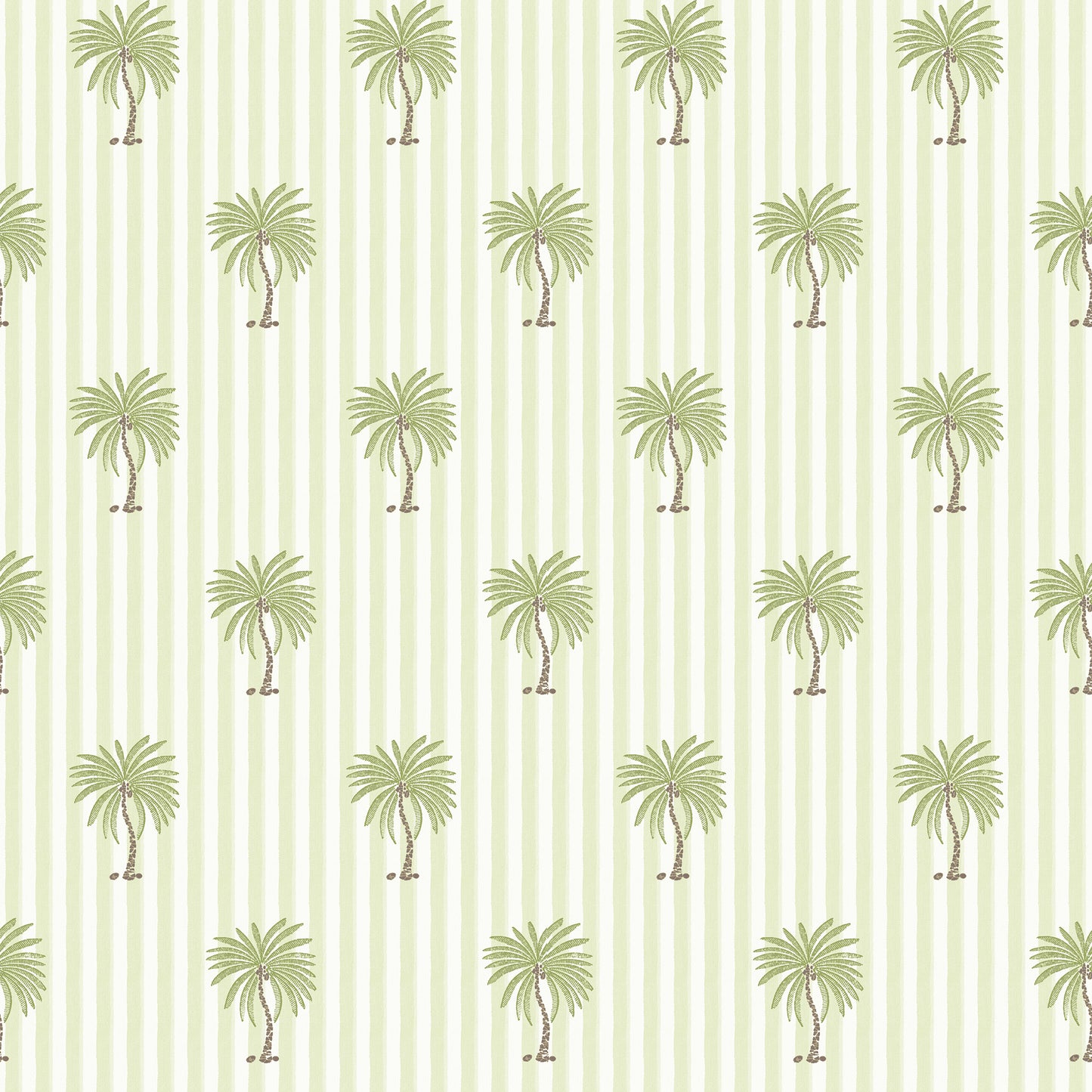 Palm Stripe Pale Basil Wallpaper