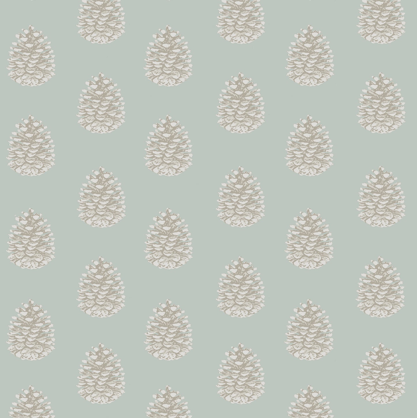 Pine Cones Duck Egg Wallpaper