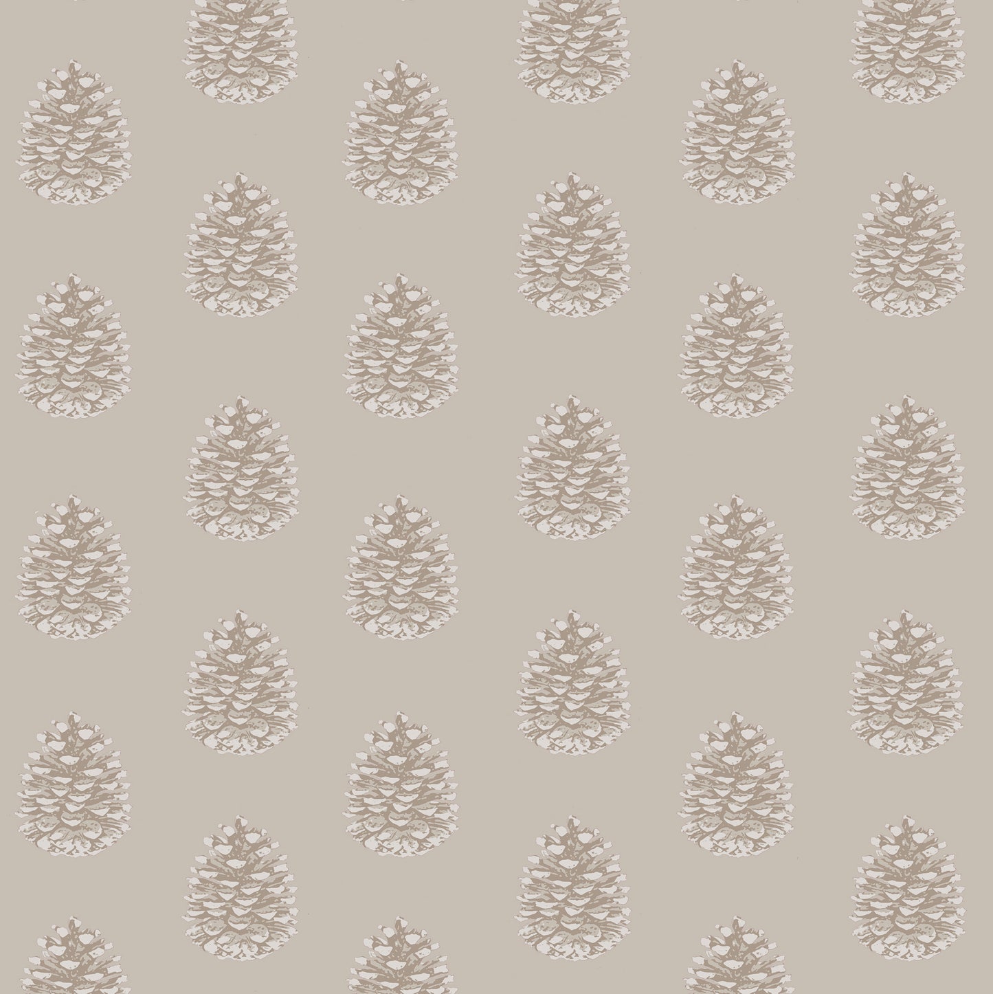 Pine Cones French Beige Wallpaper