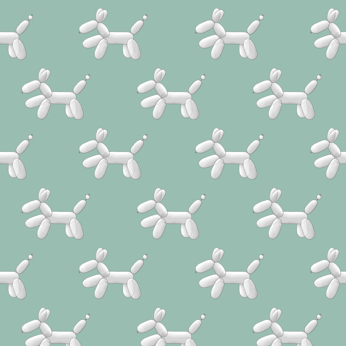 Pop The Dog White on Mint Wallpaper