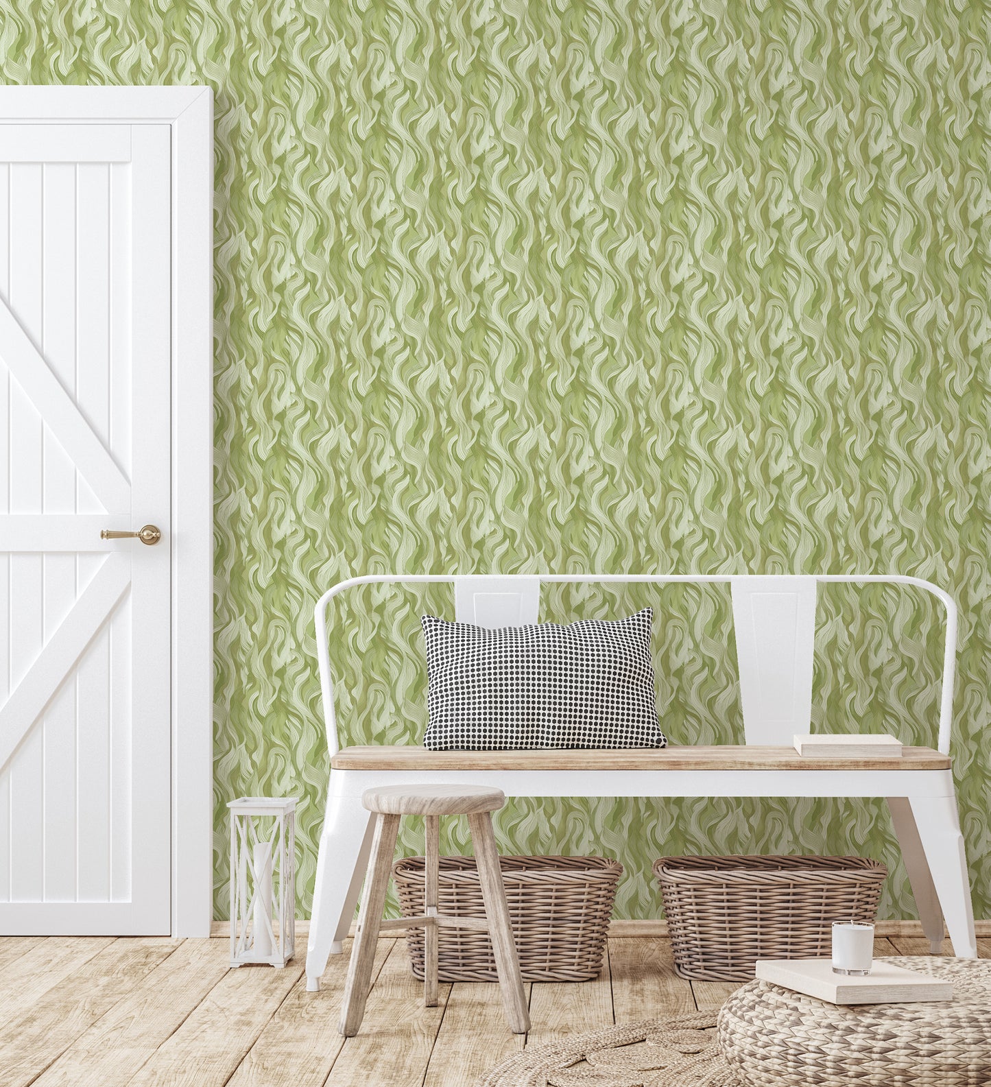 Rapunzel Fern Green Wallpaper