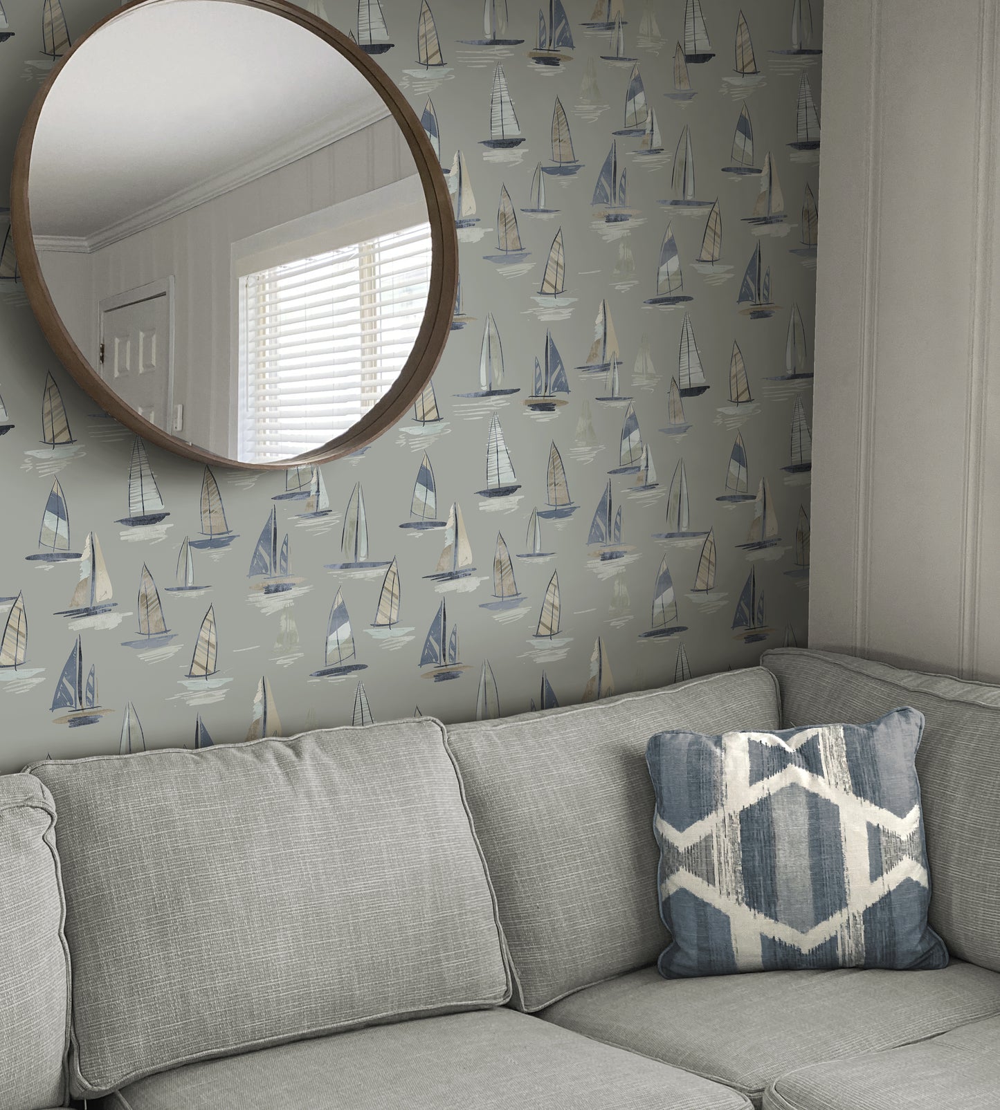 Arts & Crafts Papier peint Aqua Blues