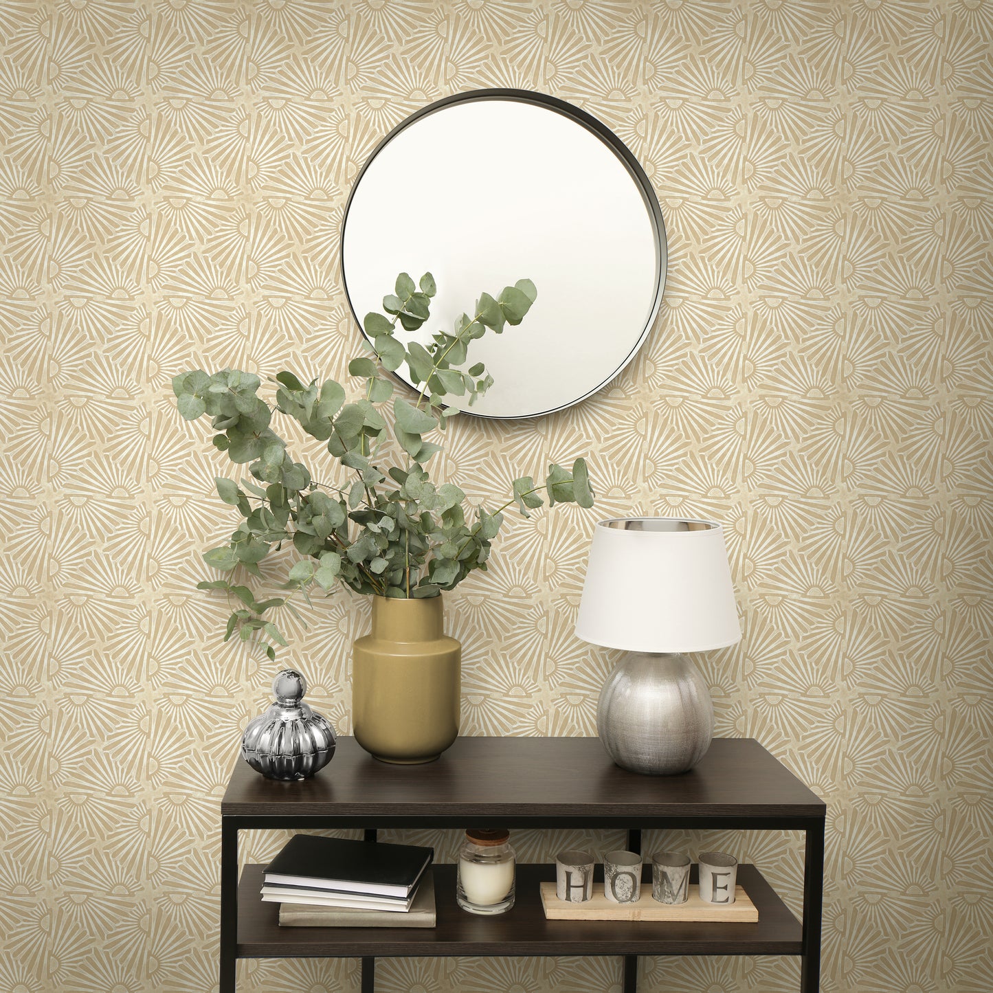 Scallops Ochre Wallpaper