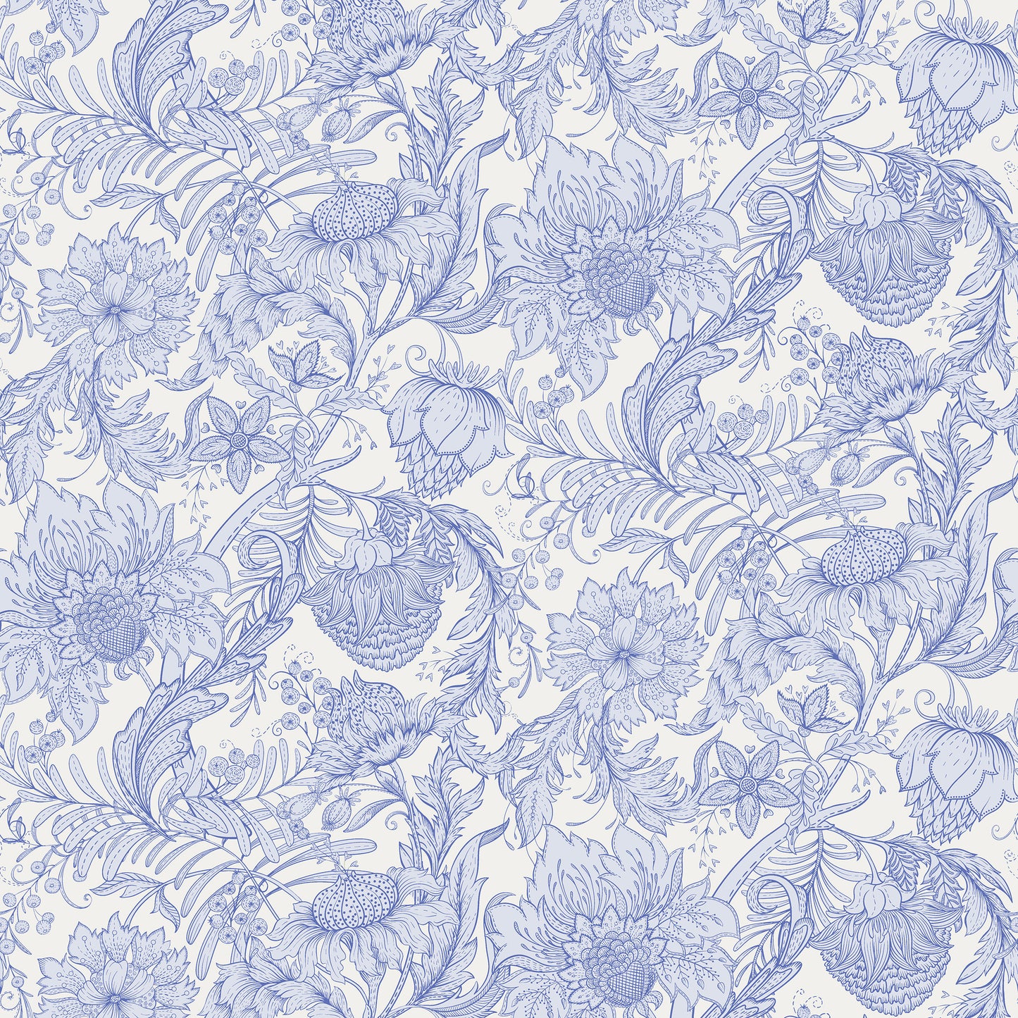 Arts & Crafts Papier peint Aqua Blues