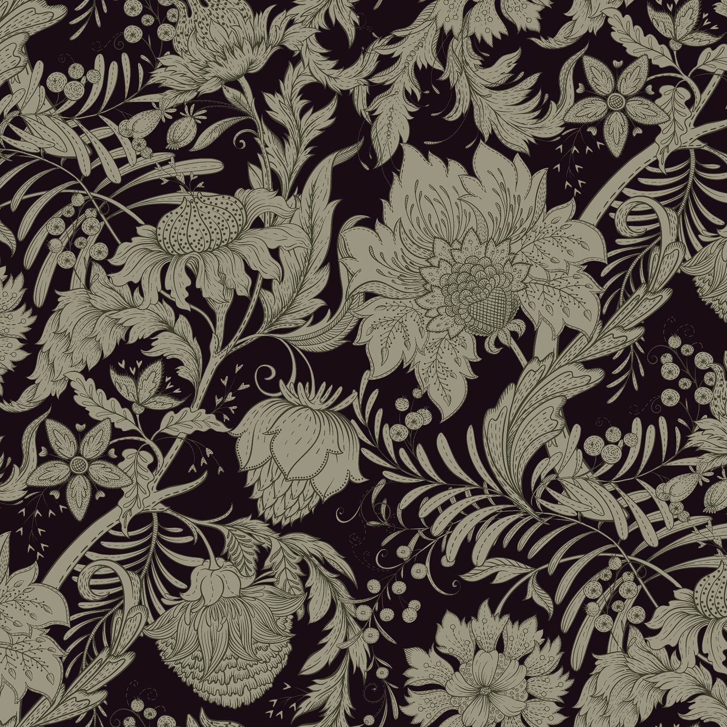 Splendor Grande Aubergine Wallpaper