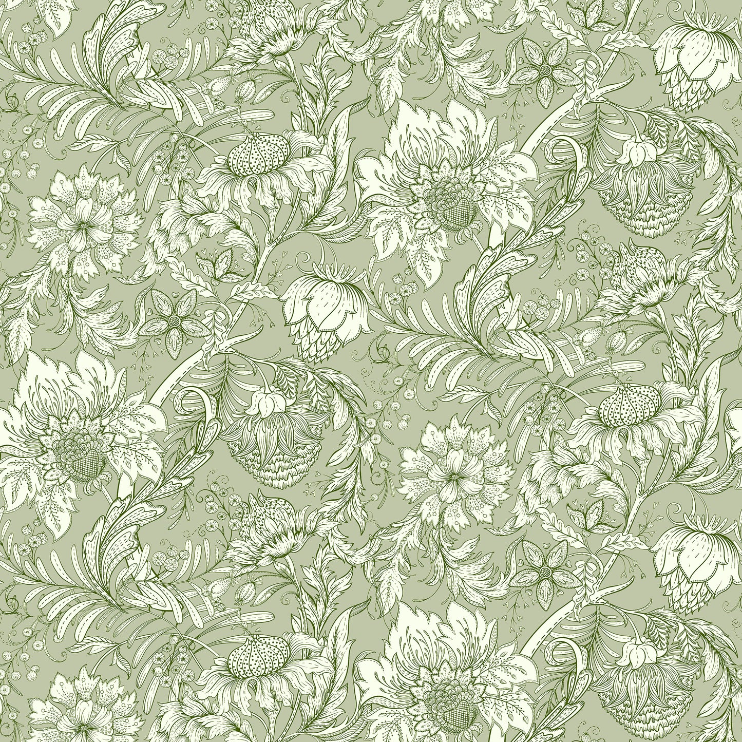 Splendor Sage Green Wallpaper