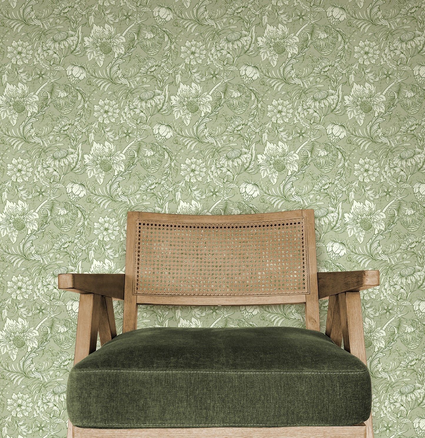 Splendor Sage Green Wallpaper