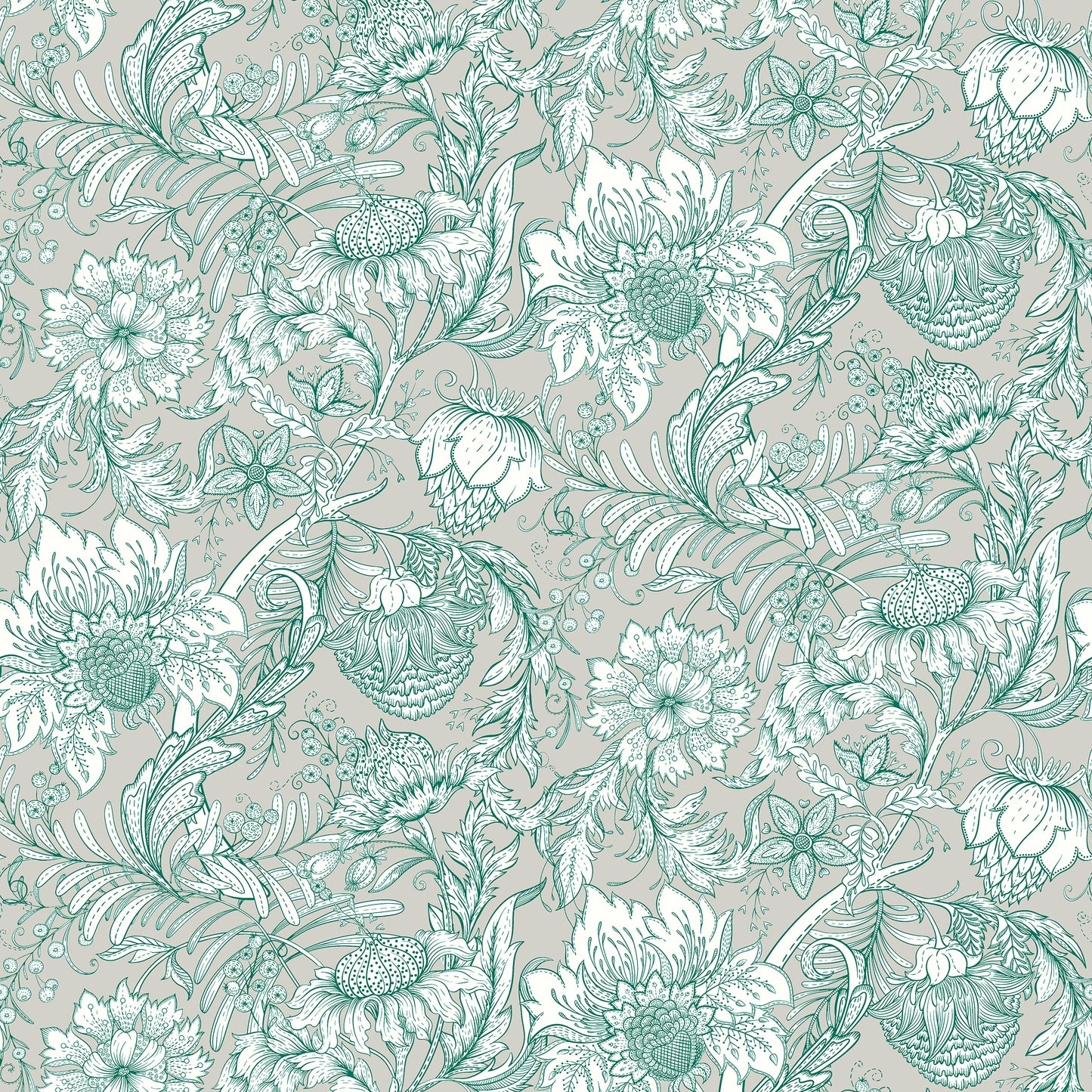 Arts & Crafts Papier peint Aqua Blues