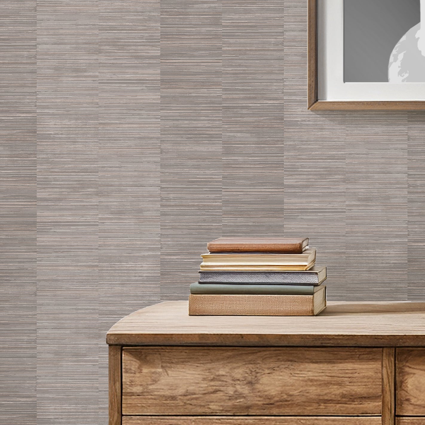Stacked Taupe Wallpaper