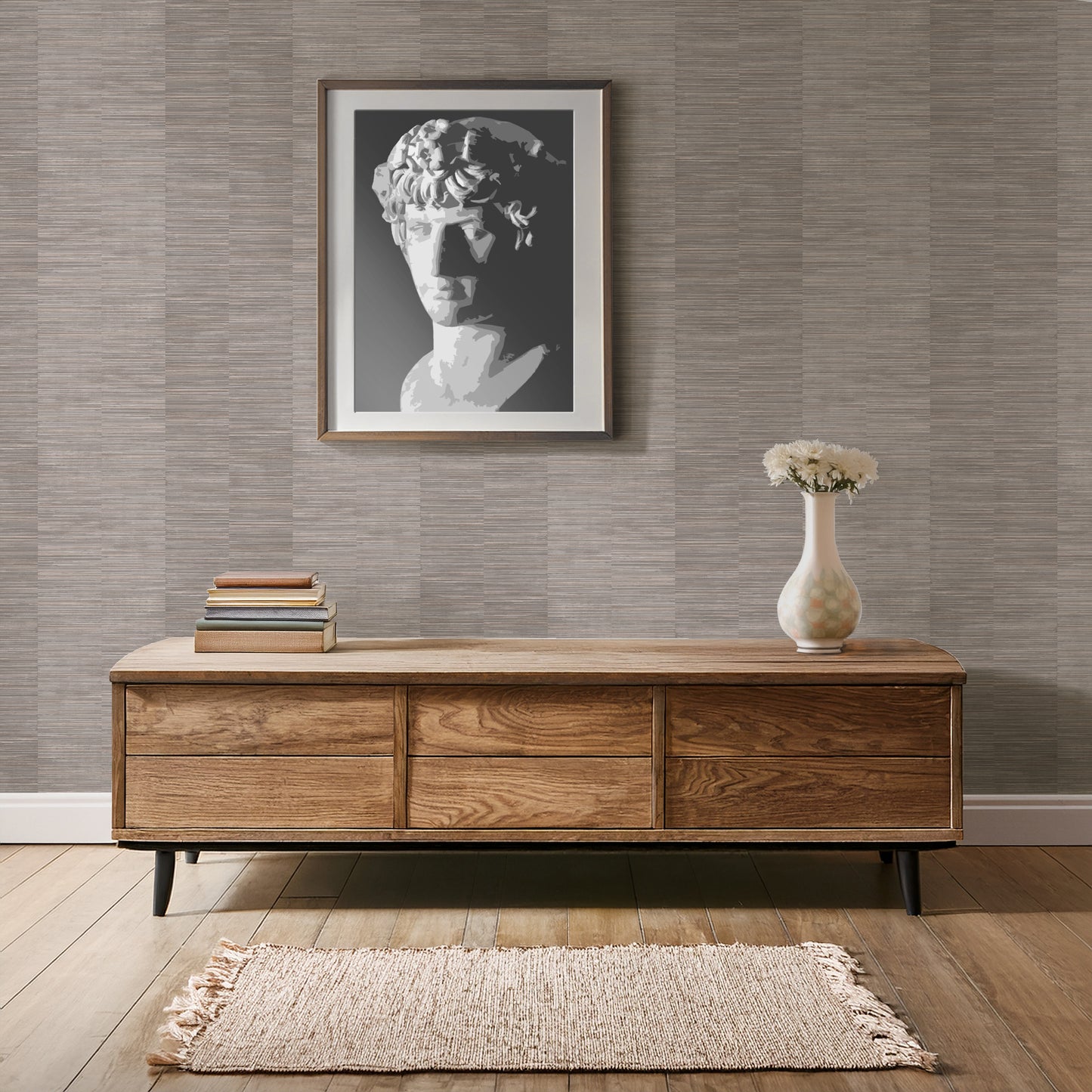 Stacked Taupe Wallpaper