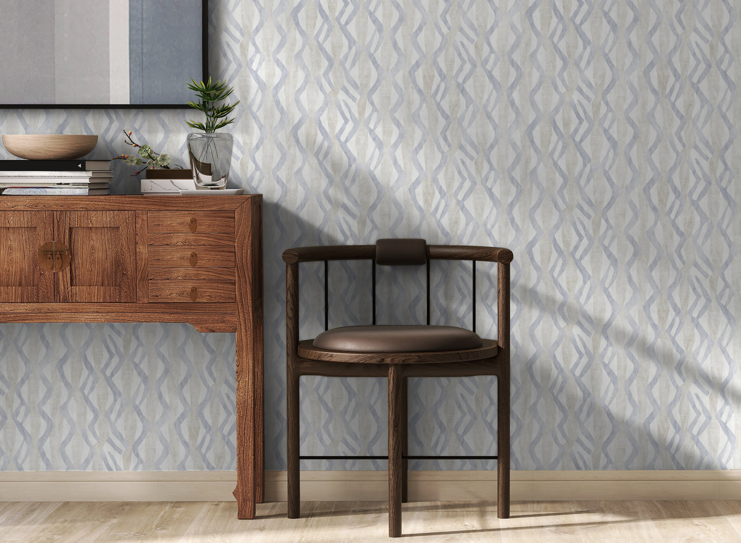 Tribal Roots Faded Denim Wallpaper