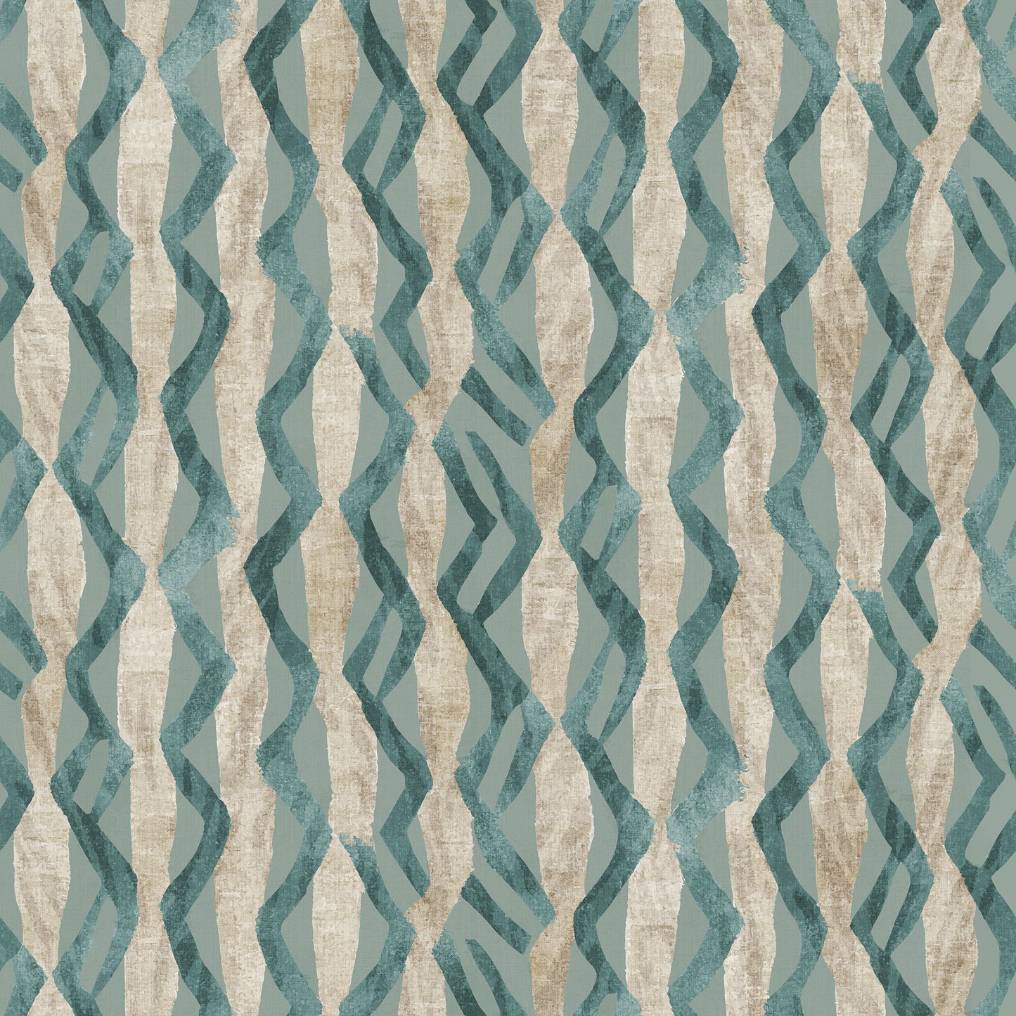 Tribal Roots Teal Green Wallpaper