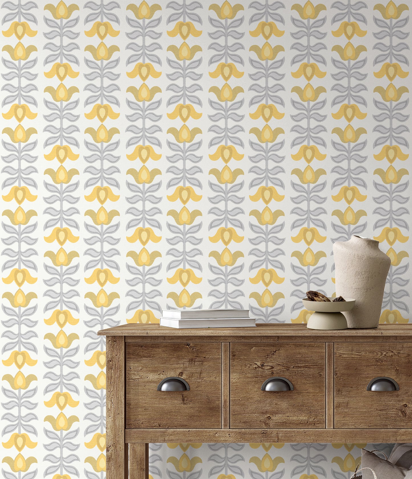 Tualippa Ochre & Grey Wallpaper