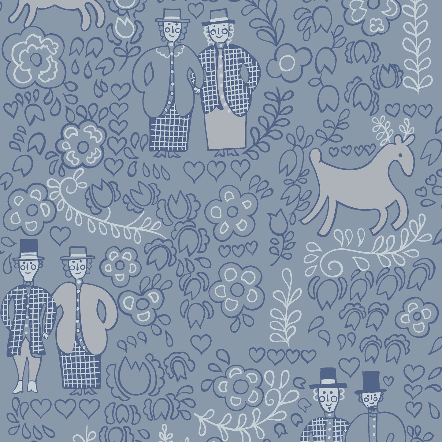 Twosomes Denim Wallpaper