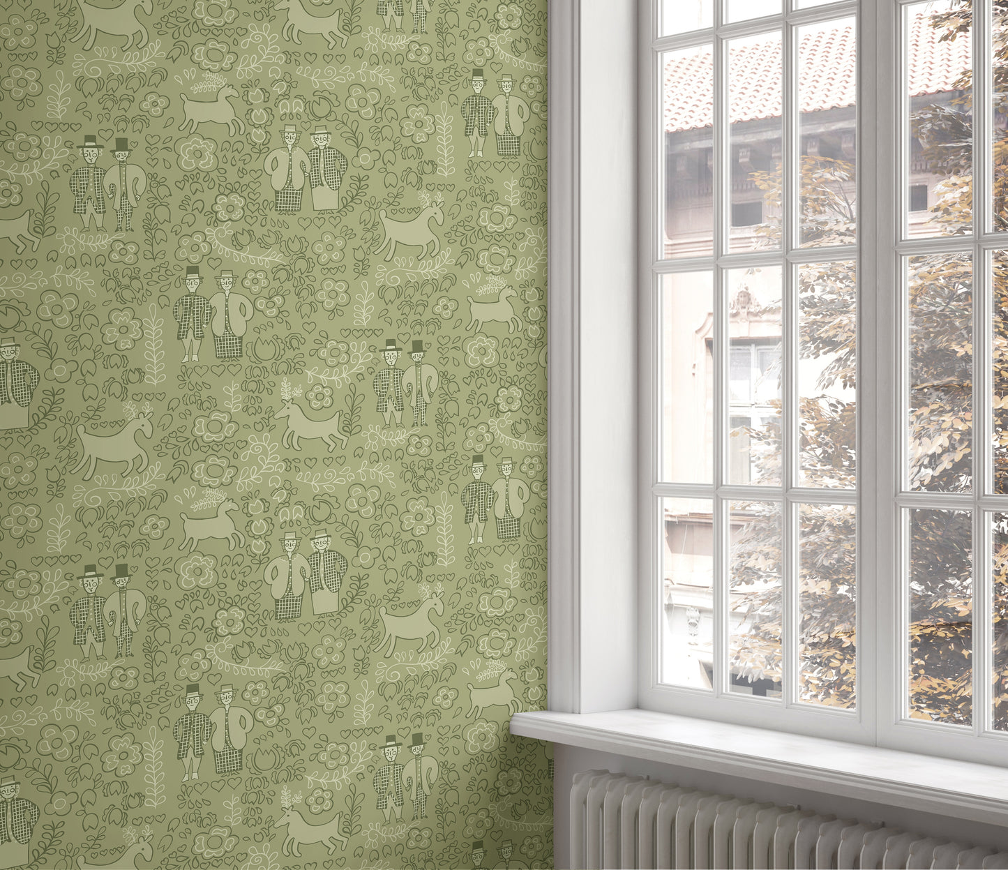 Twosomes Woodland Moss Wallpaper