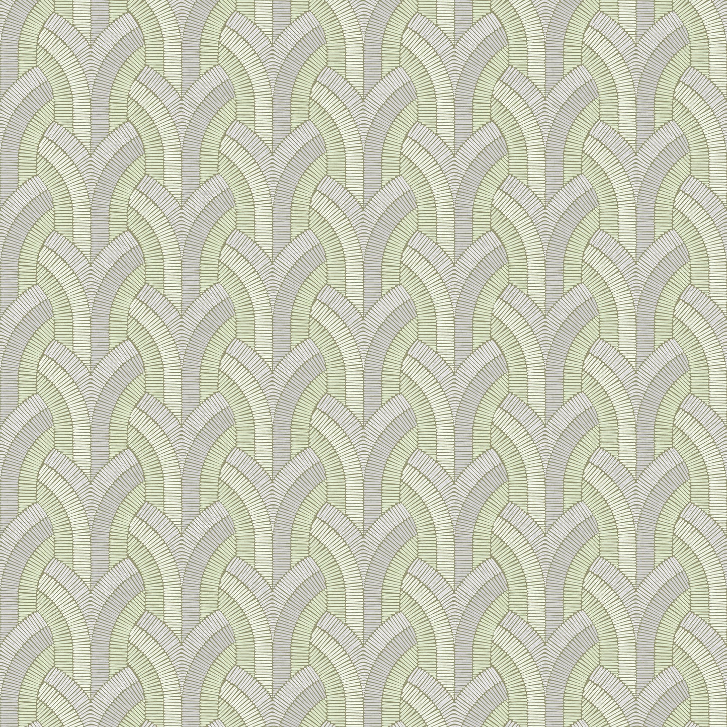 Vaulted Soft Green & Stone Wallpaper