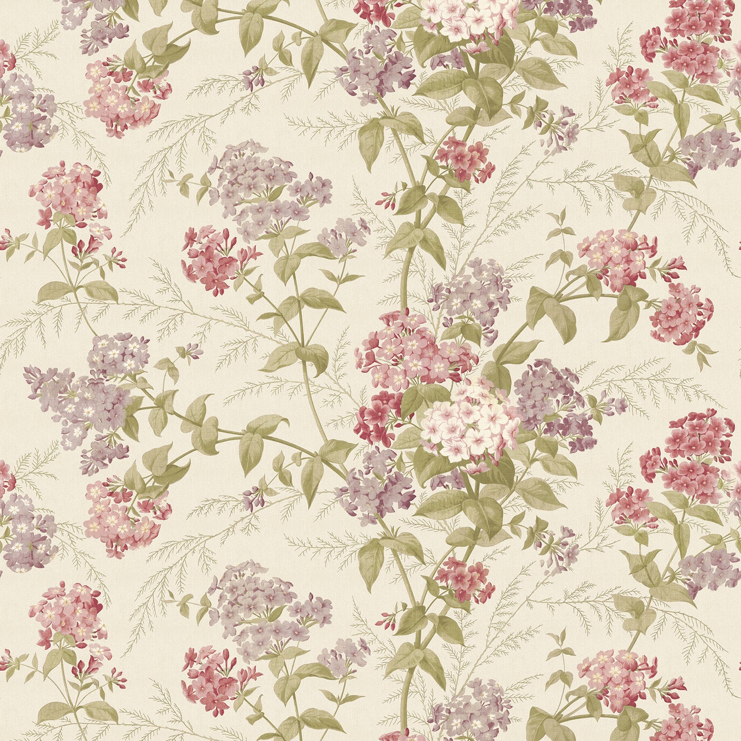 Leinentapete mit Vintage-Blumenmuster