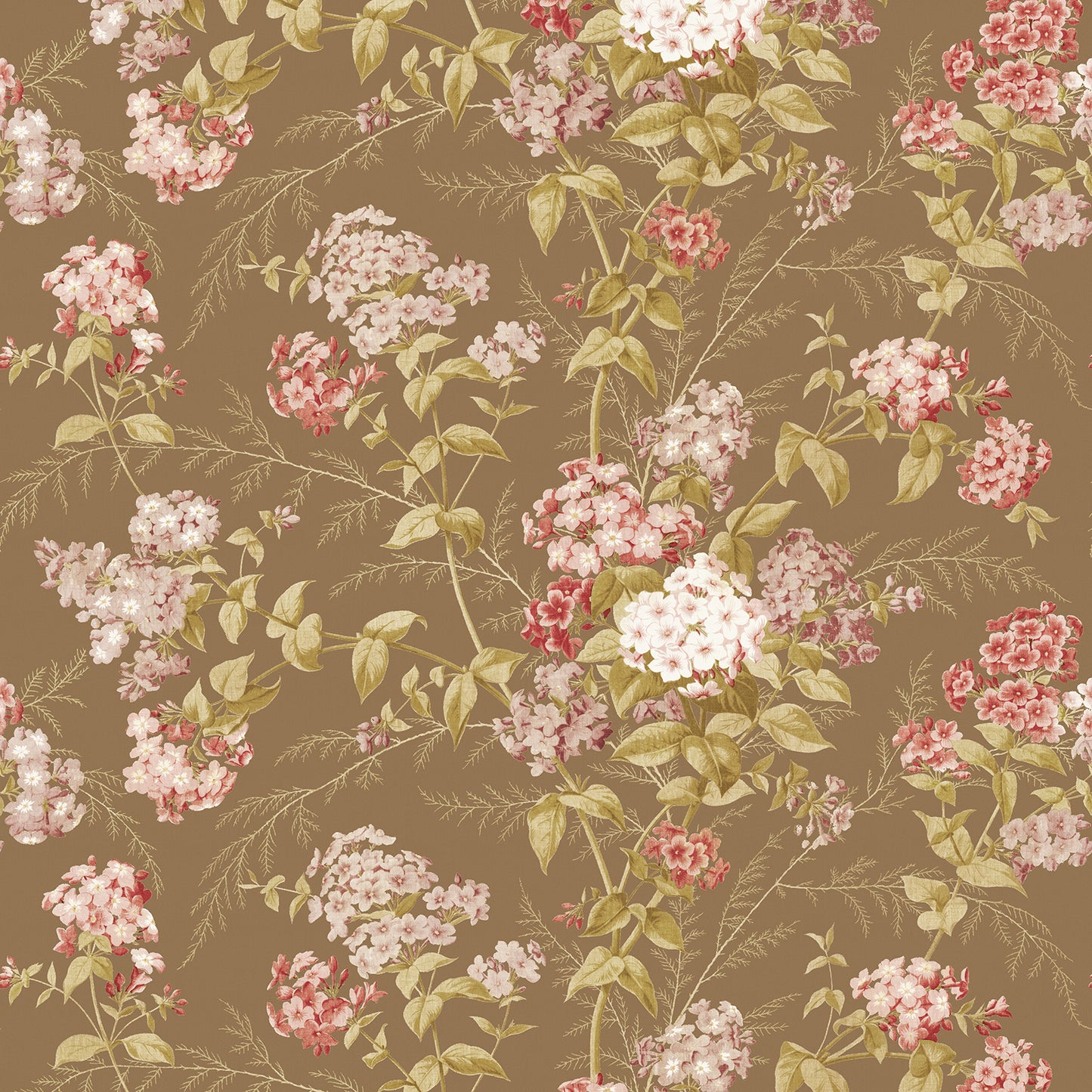 Vintage Floral Peat Wallpaper
