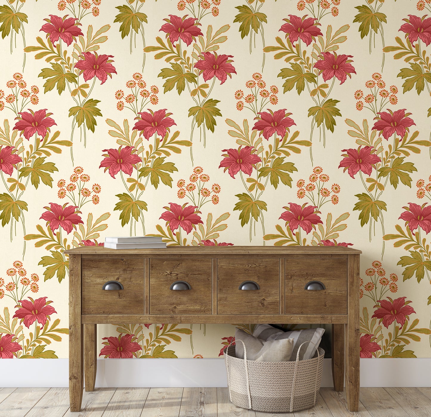 Zarah Papier Peint Rose Fuchsia