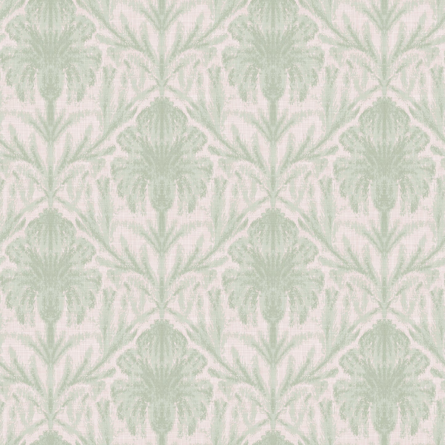 Abbotsbury Sage on Shell Pink Wallpaper