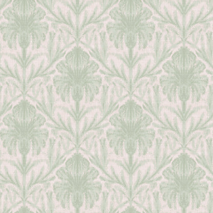 Abbotsbury Sage on Shell Pink Wallpaper