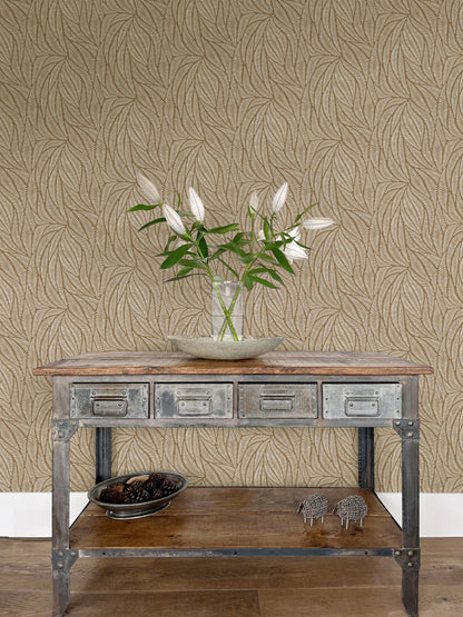 Acacia Stone on Caramel Wallpaper