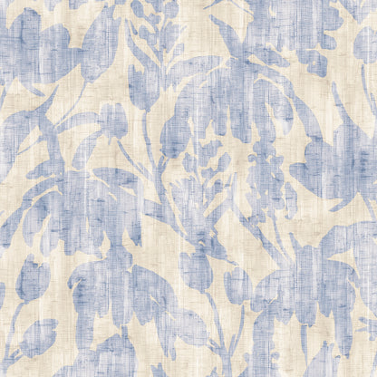 Aged Botanical Indigo Wallpaper