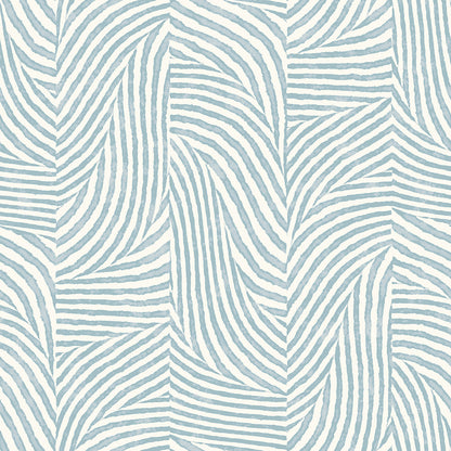 Arbez Blue on Ivory Wallpaper