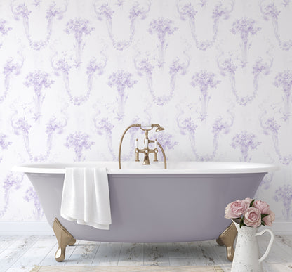 Baroque French Lilac Wallpaper