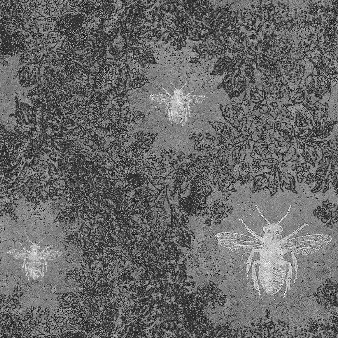 Queen Bee Charcoal Wallpaper