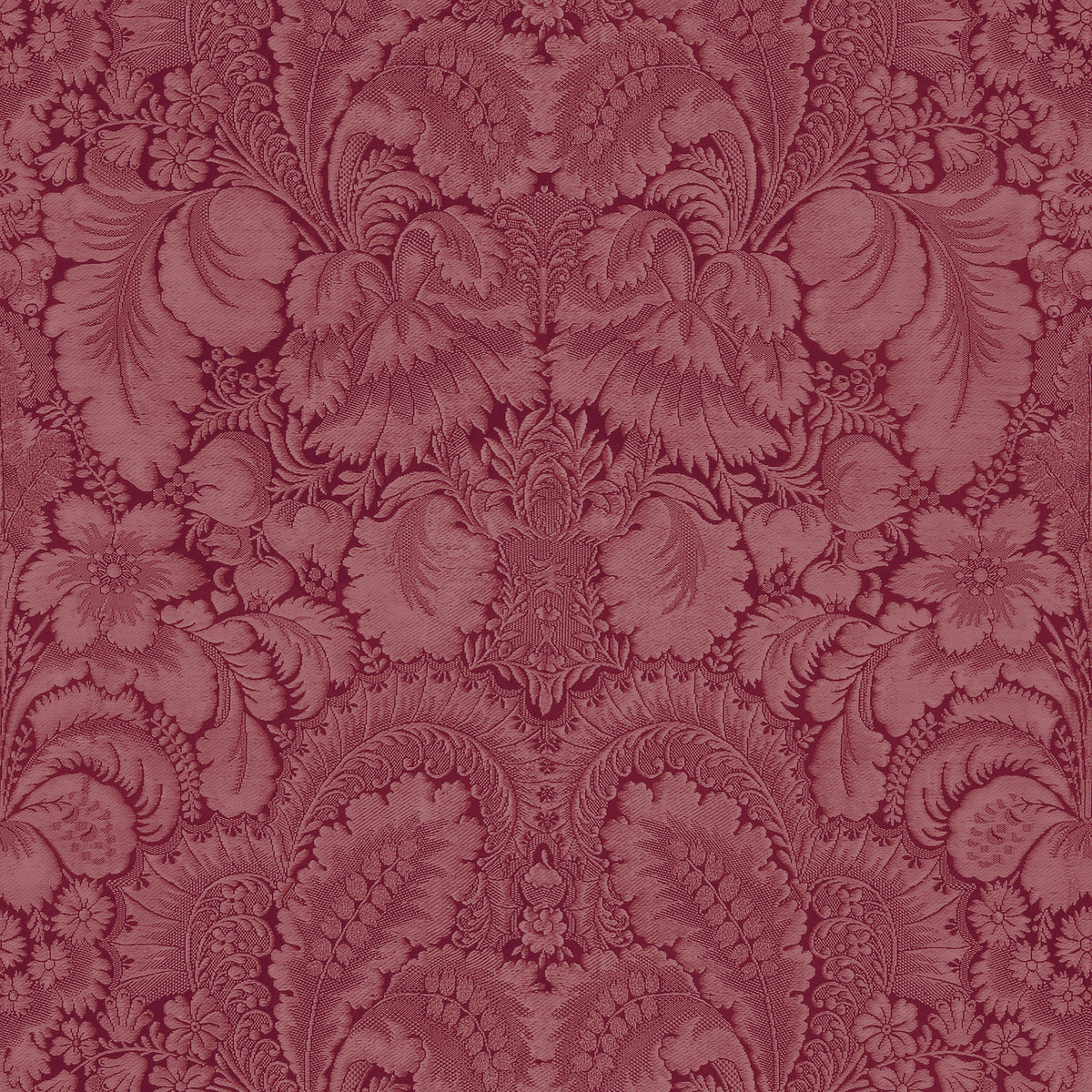 Brocade Vermillion wallpaper design