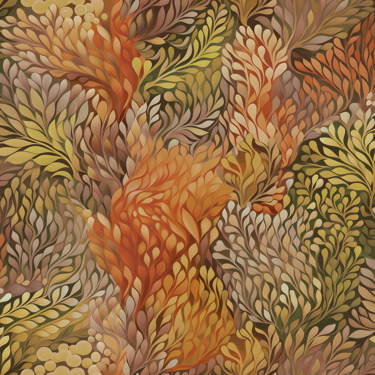 Ocean Forest Flame wallpaper design