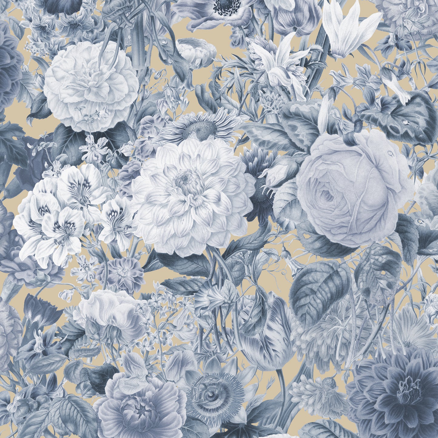 Floribunda Wedgewood Bleu Papier Peint 