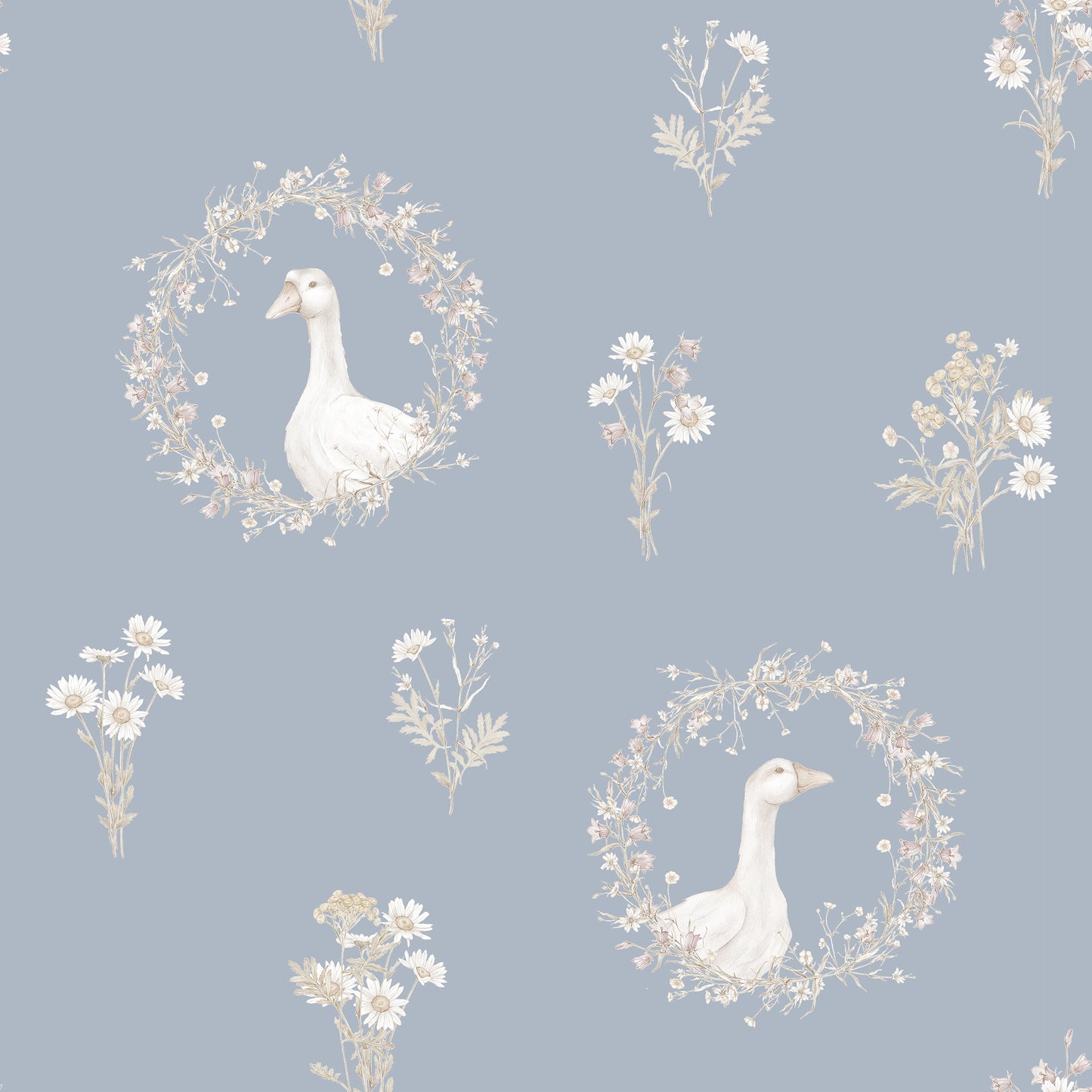 Goosey Goosey Muted Blue Wallpaper