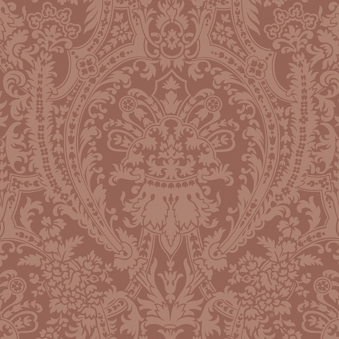 Grand Damask Burnt Orange Wallpaper