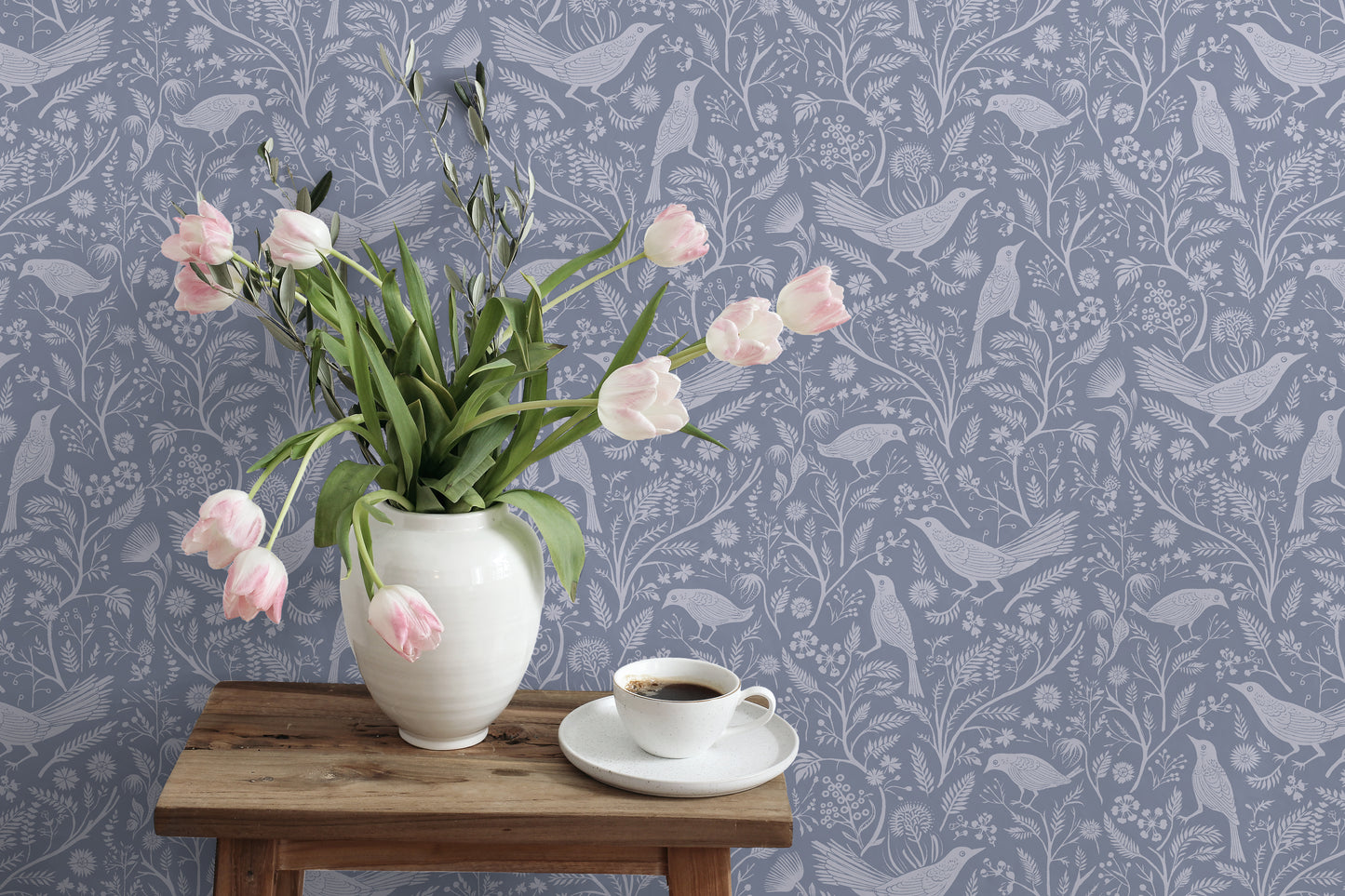 Grubbins Wood Cornflower Wallpaper