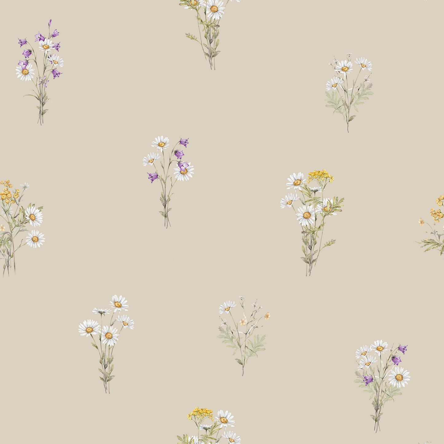 Harebell Oatmeal Wallpaper