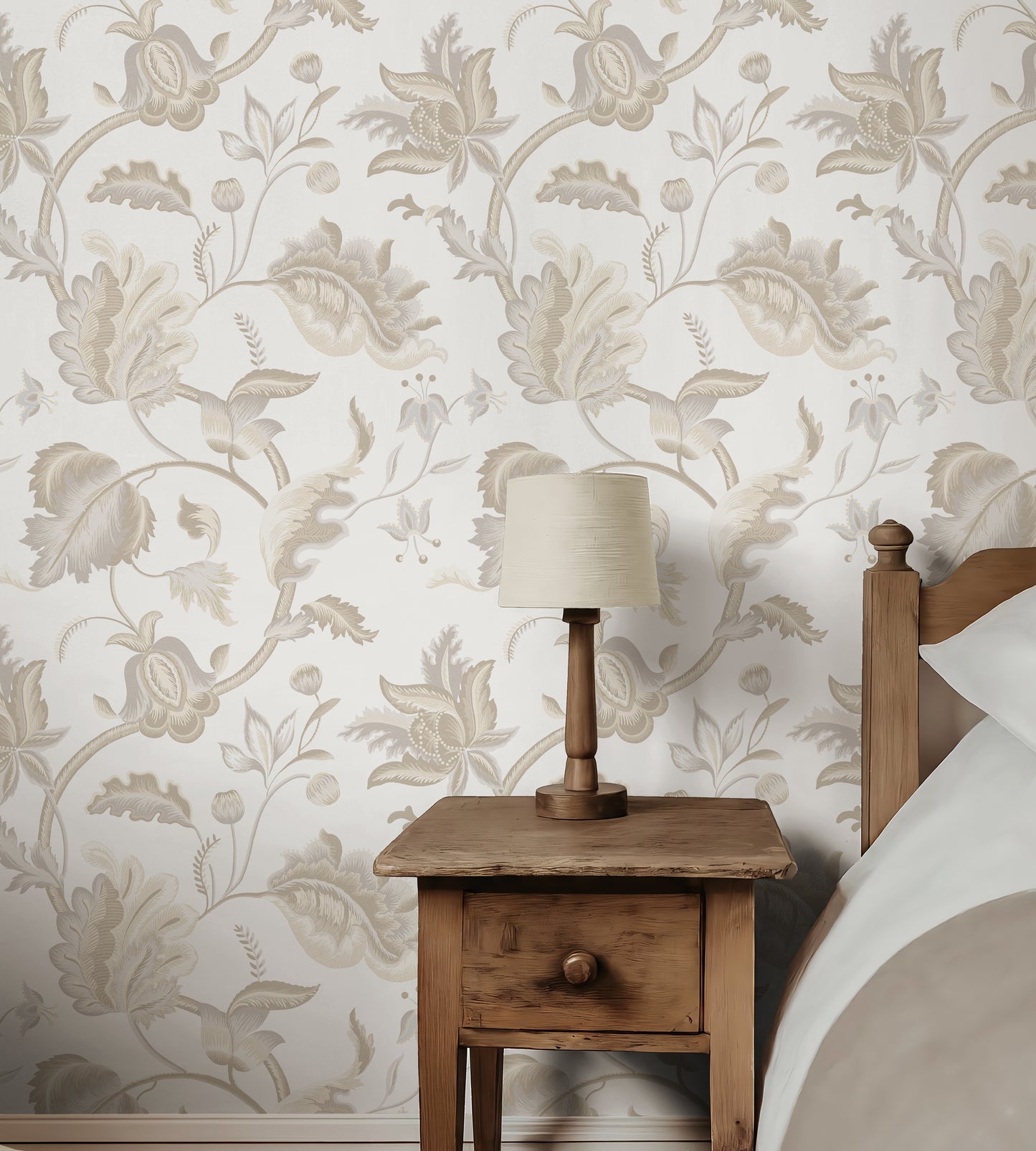 Jacobean Latte Wallpaper