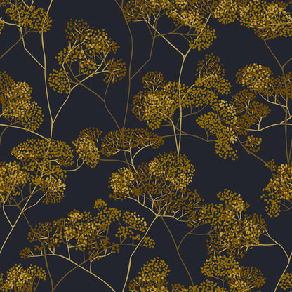 Meadowsweet Burnt Ochre Wallpaper