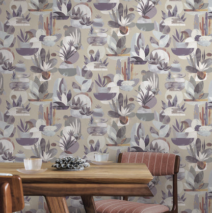 Mojave Muted Damson Wallpaper