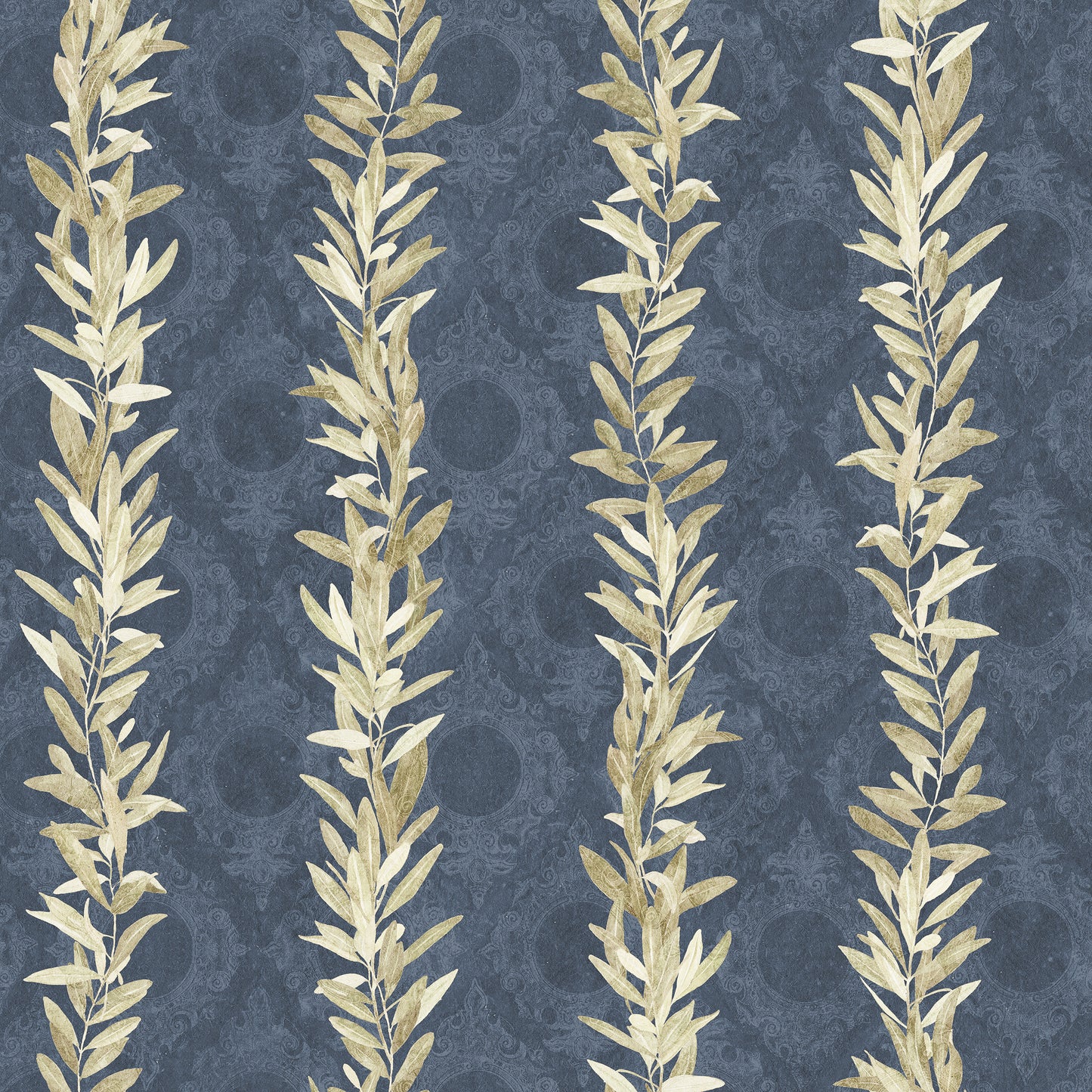 Olive Branch Celadon Blue Wallpaper