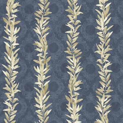 Olive Branch Celadon Blue Wallpaper