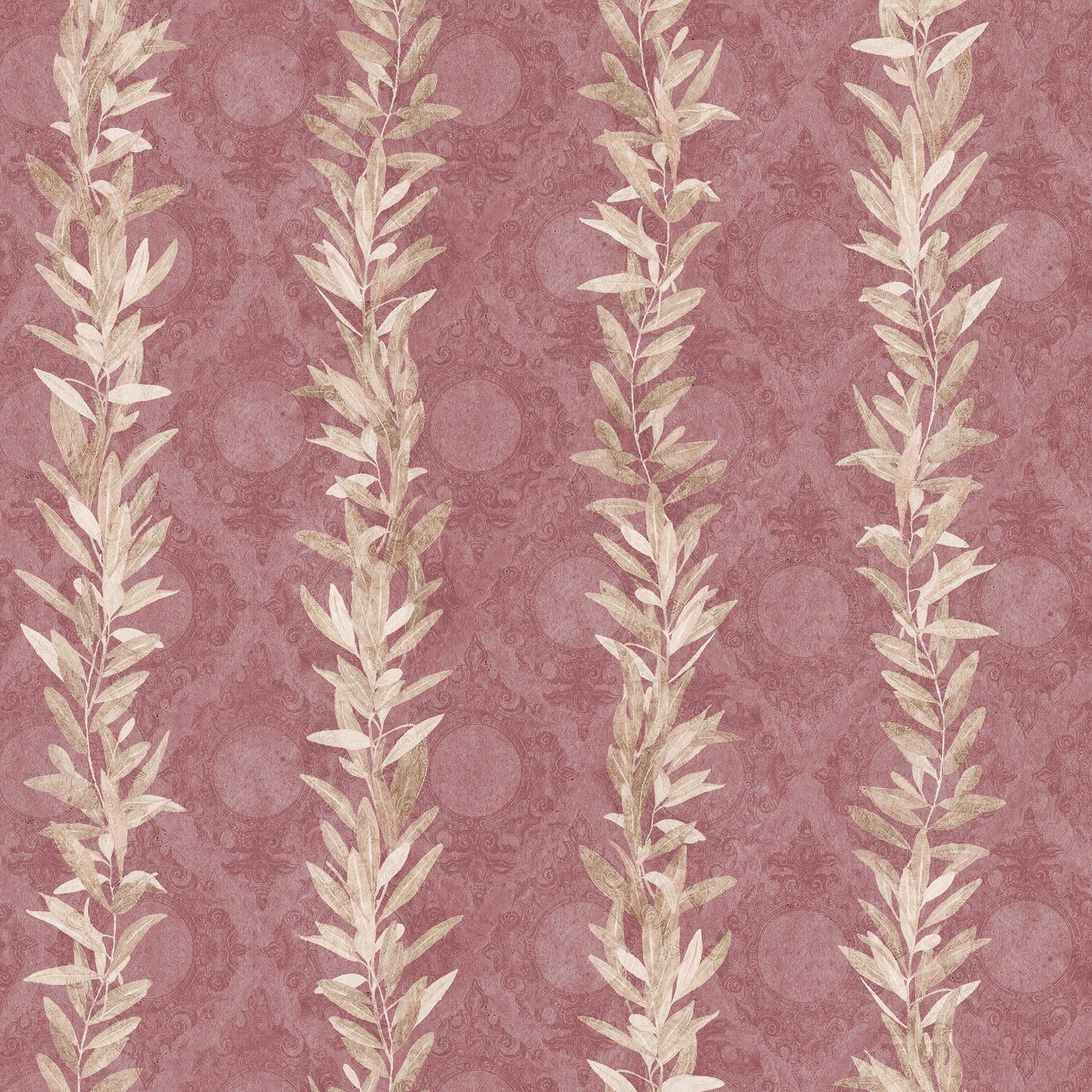 Olive Branch Old Claret Wallpaper