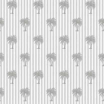 Palm Stripe Dove Grey Wallpaper