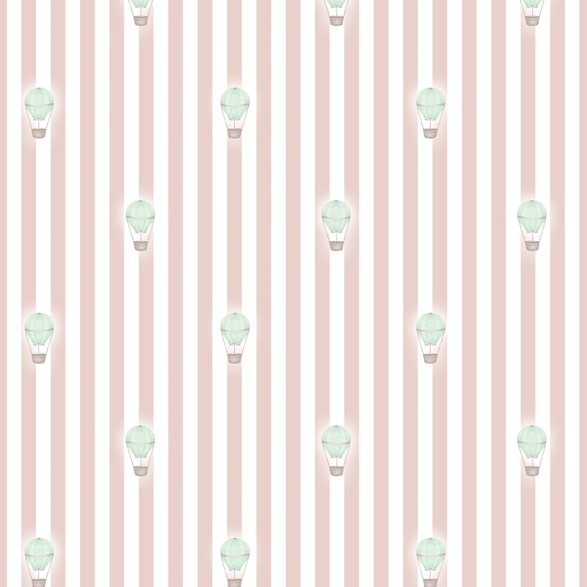 Ralphy Stripe Dusty Pink and Sage Green wallpaper design