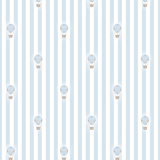 Ralphy Stripe Pale Blue wallpaper design